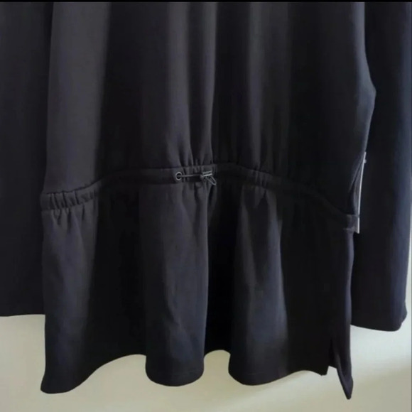 LIZ CLAIBORNE | Women's Black Cowl Neck Drawstring  Fleece Sweater - Picture 2 of 5